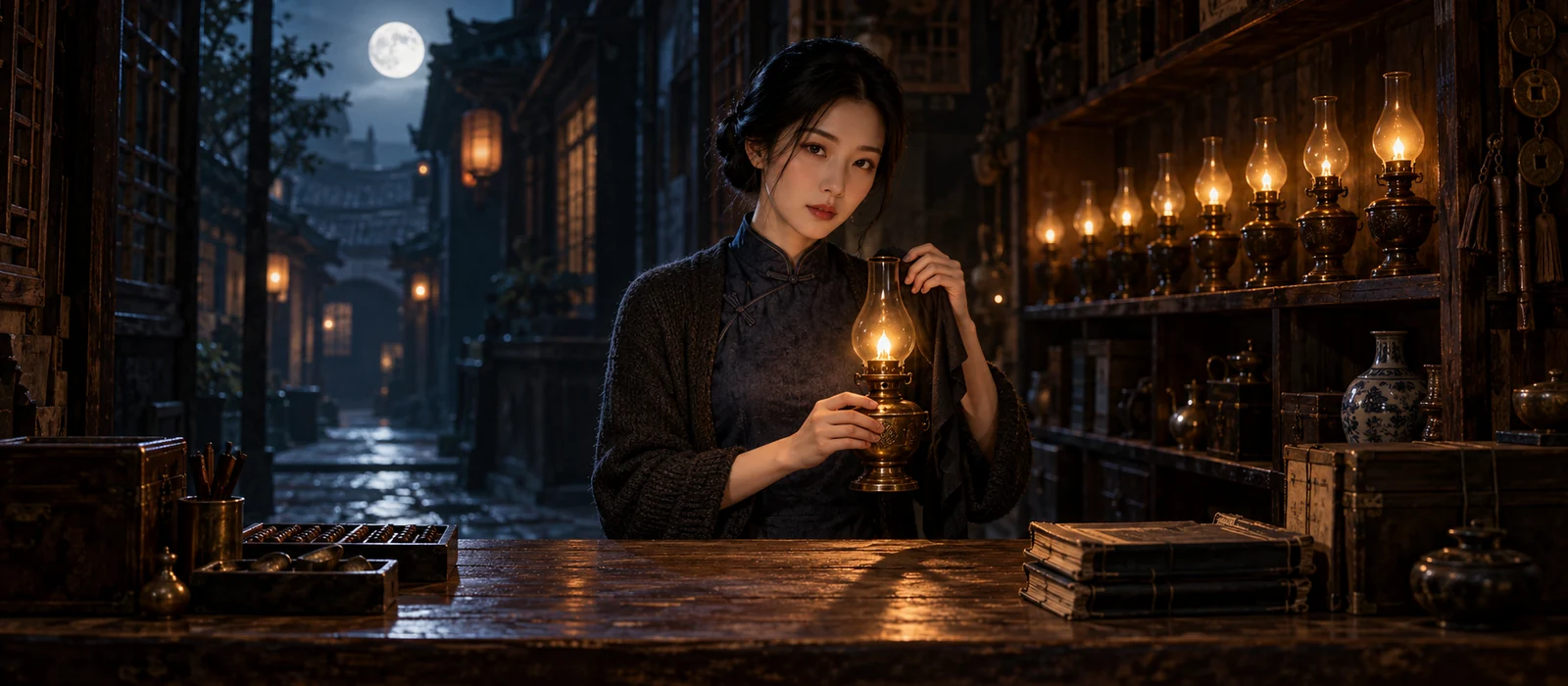黄果魔改短剧《月影当铺的第九盏灯》横幅